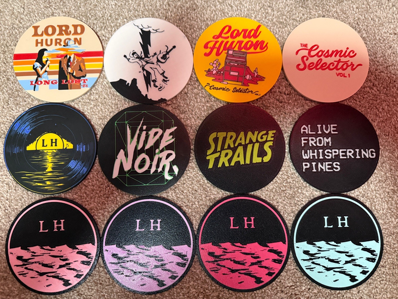 NEW Lord Huron Coasters - 3D Printed Set Of 4 NEW Lord Huron Coasters - 3D Printed Set Of 4