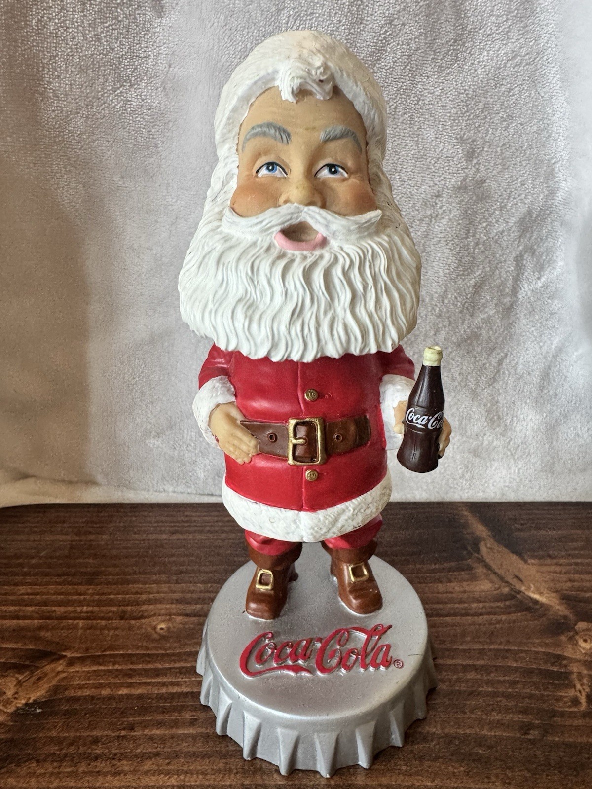 Vintage 2002 Coca-Cola Hardee's Santa Bobblehead Christmas Figurine Coke 6+” Y2K