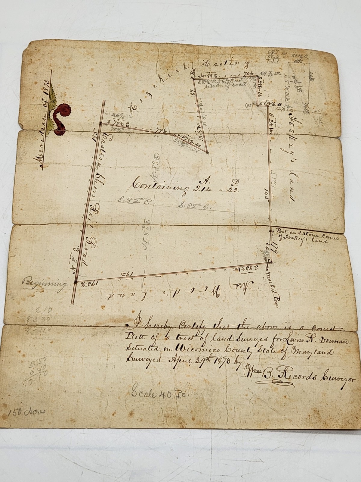 Antique Survey Document 1873 Maryland Antique Survey Document 1873 Maryland