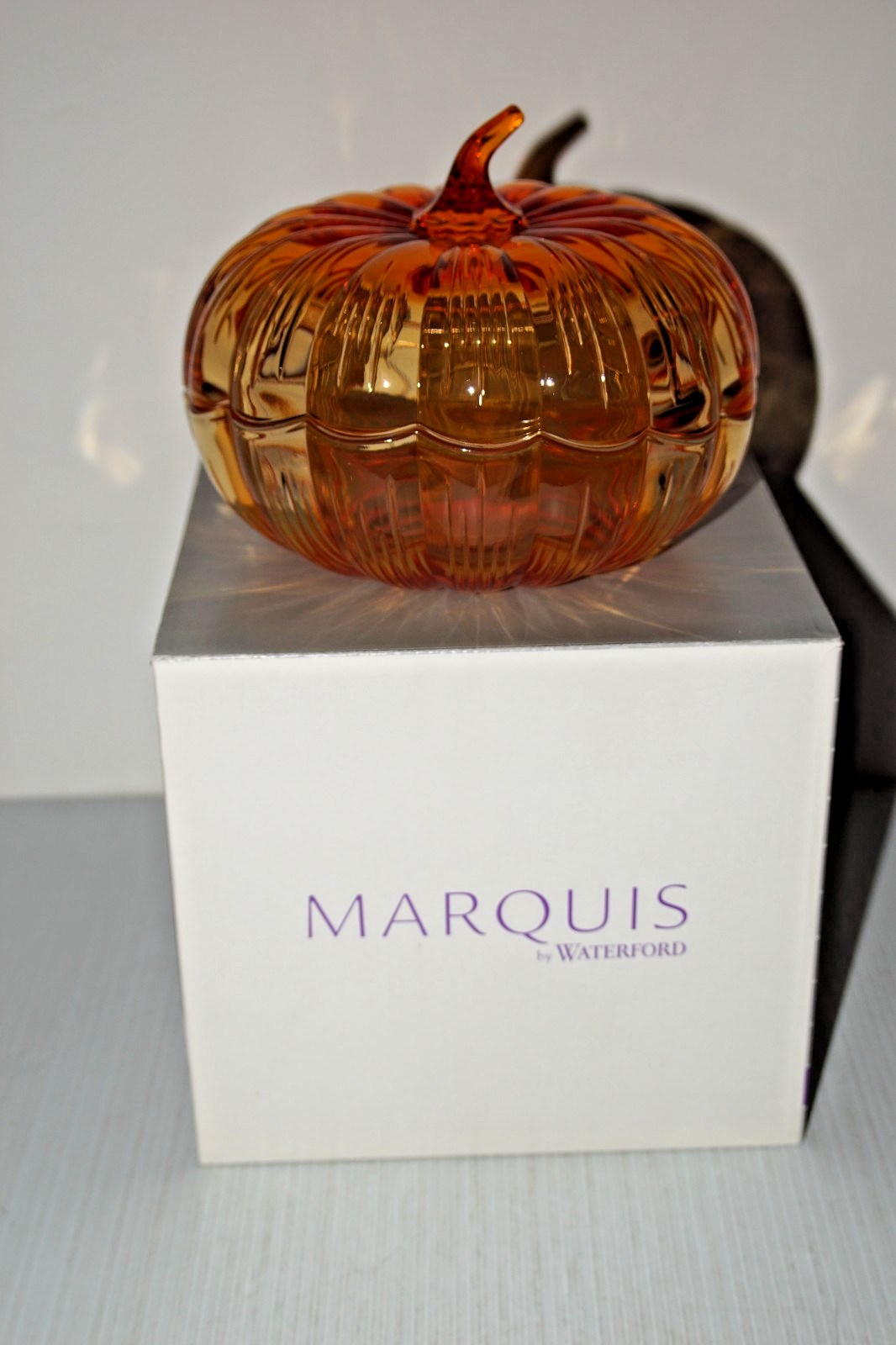 Marquis By Waterford Crystal Orange Pumpkin Bowl Cand Dish Made in Germany NIB Marquis By Waterford Crystal Orange Pumpkin Bowl Cand Dish Made in Germany NIB