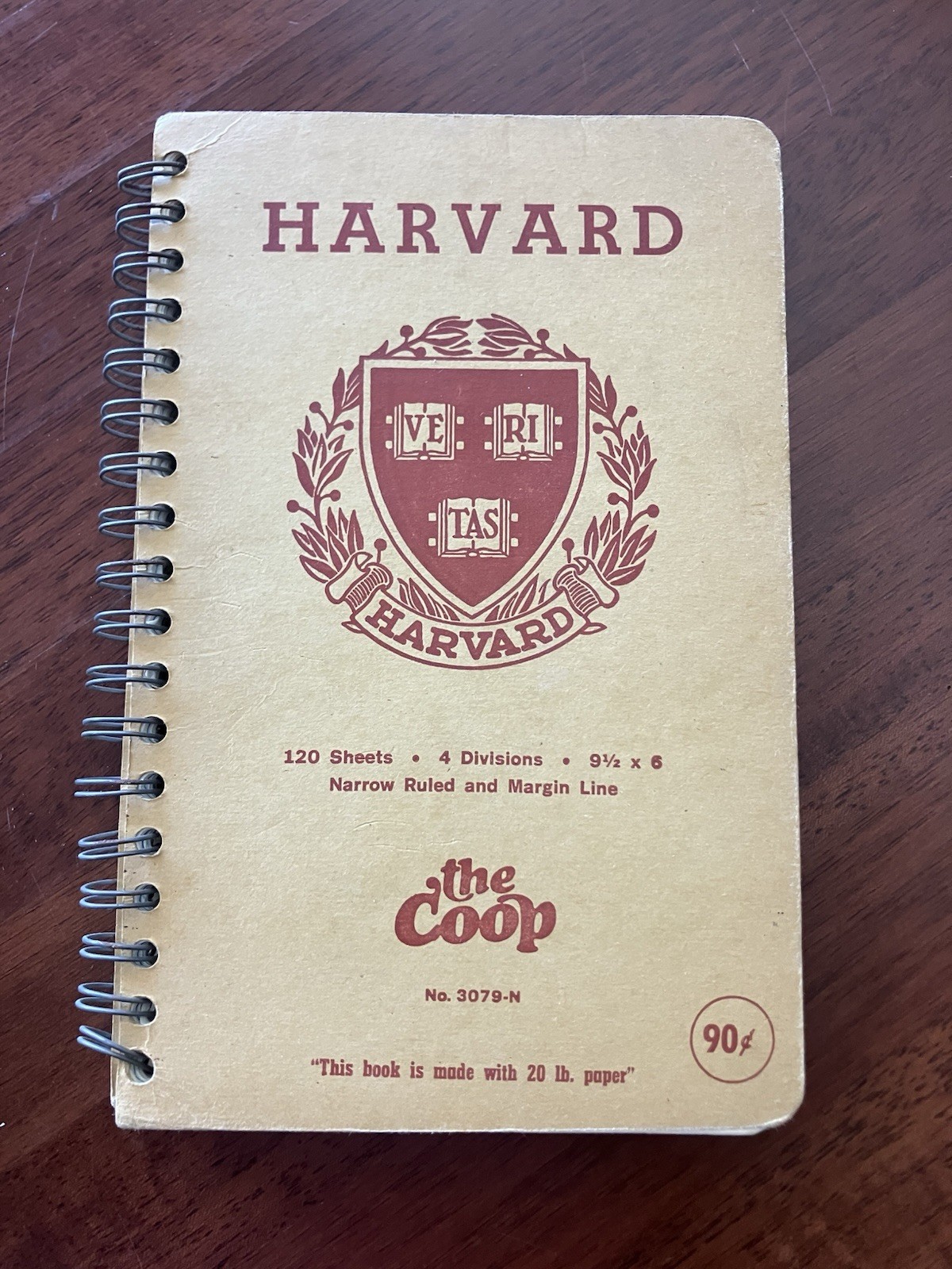VTG NEW Harvard University The Coop Vintage Notebook Lined Paper Spiral Vintage
