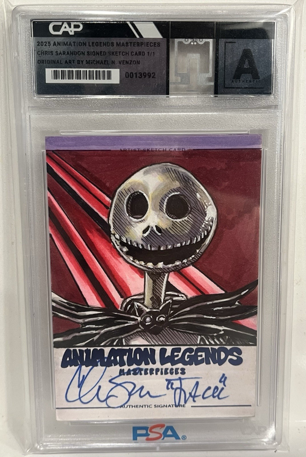 2025 Animation Legends Chris Sarandon Signed Sketch 1/1 Auto Jack Skellington