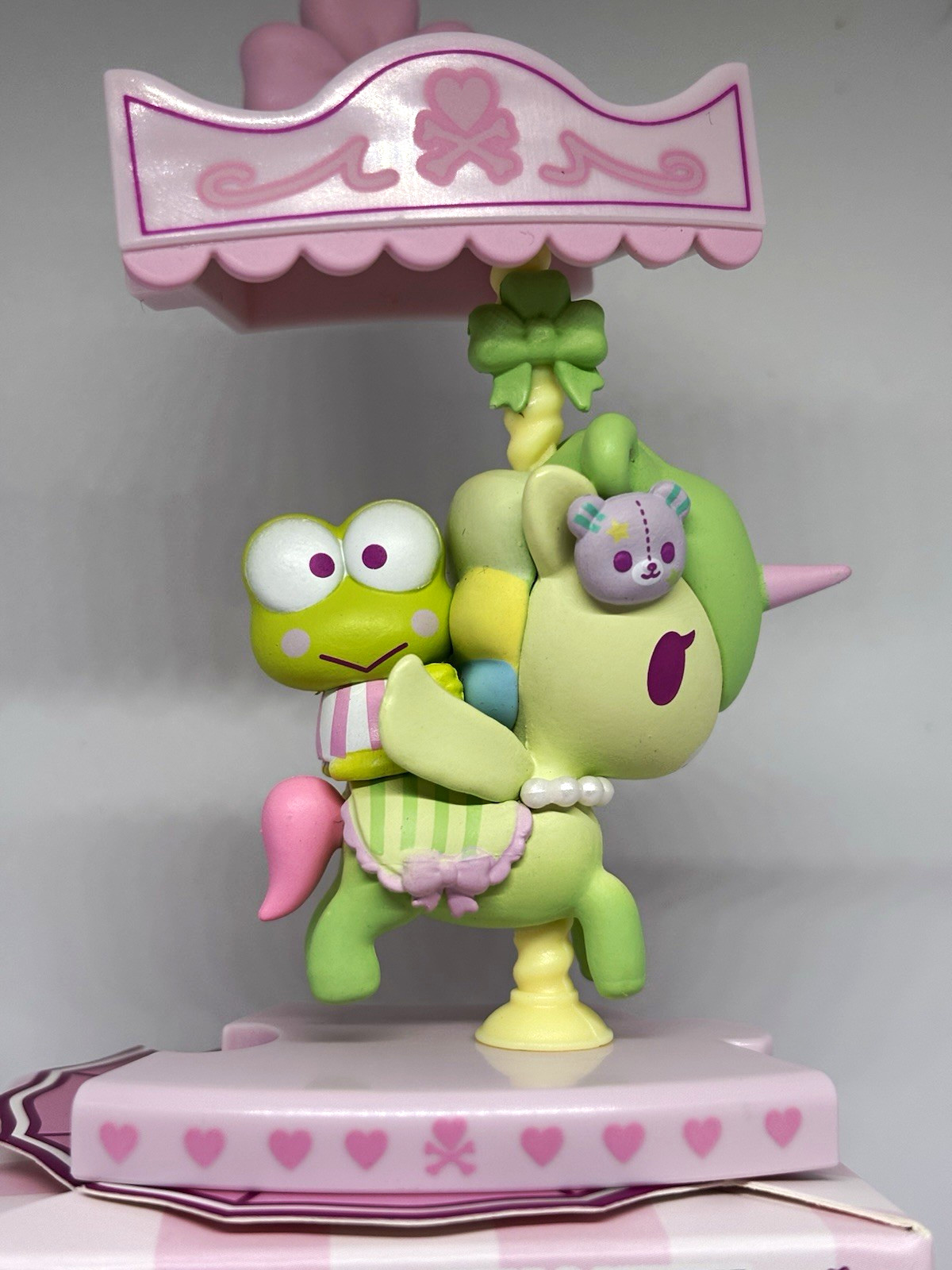 tokidoki x Hello Kitty and Friends Sweet Pink Carousel Keroppi Figurine NWB