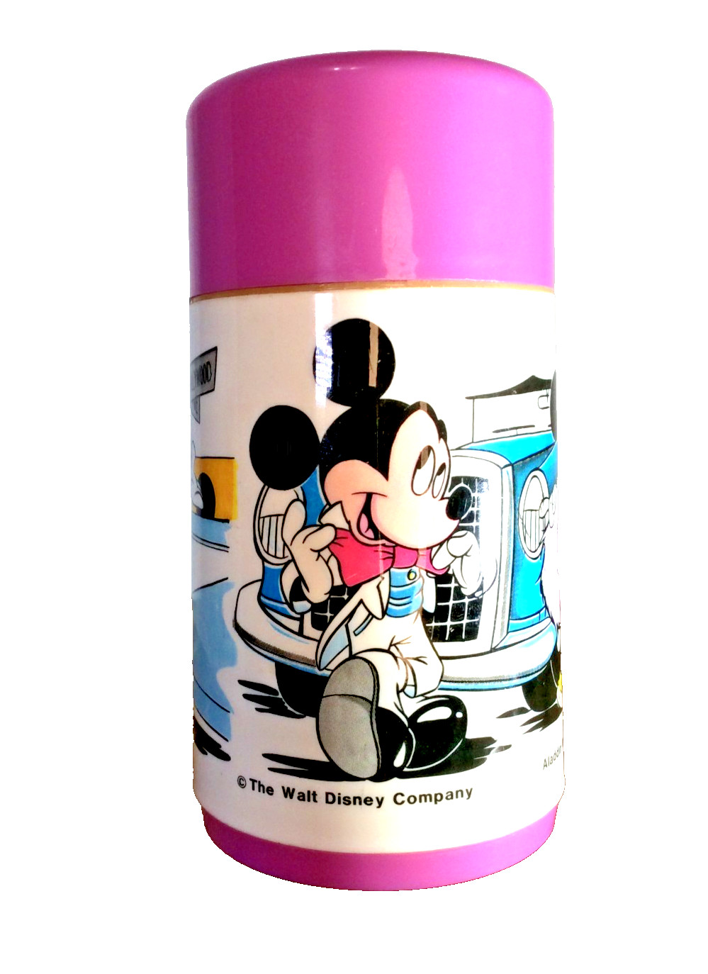 Disney Aladdin Mickey & Minnie Mouse Thermos Pink And White Vintage 1980\'s Disney Aladdin Mickey & Minnie Mouse Thermos Pink And White Vintage 1980\'s
