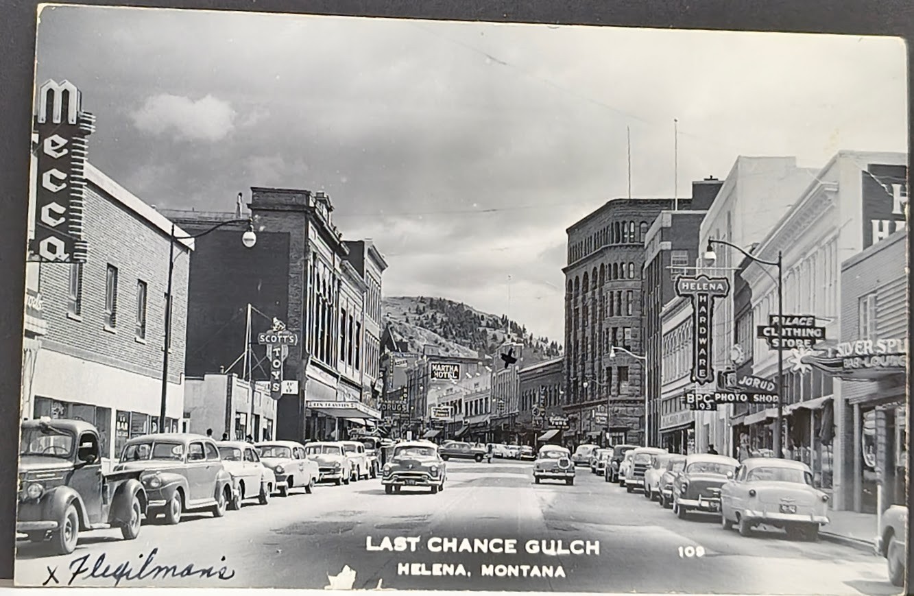 RPPC ~ Last Chance Gulch (Main Street) looking south in Helena, Montana c1950's RPPC ~ Last Chance Gulch (Main Street) looking south in Helena, Montana c1950's