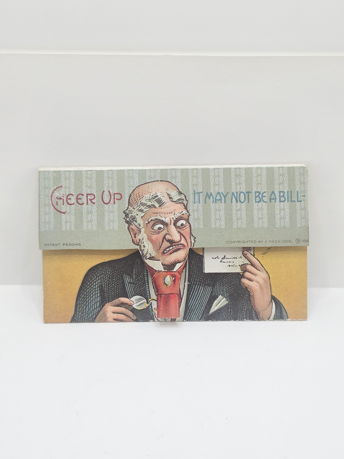 Antique 1903 E Nash Folding Novelty Postcard Comic Humor Cheer Up Billet Doux...