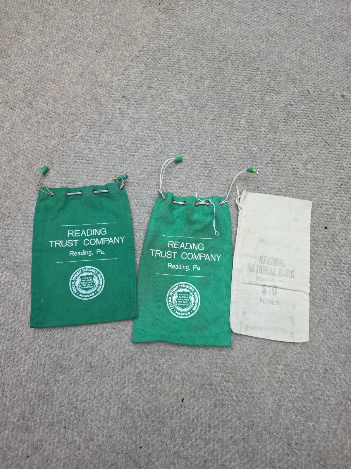 Reading Trust Company Reading PA Bank Bags made ByRifkin Vintage