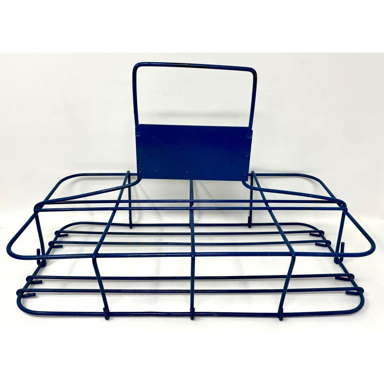 Vintage Blue Wire Milk Bottle Holder for 8 Bottles, Milkman Product Display Vintage Blue Wire Milk Bottle Holder for 8 Bottles, Milkman Product Display