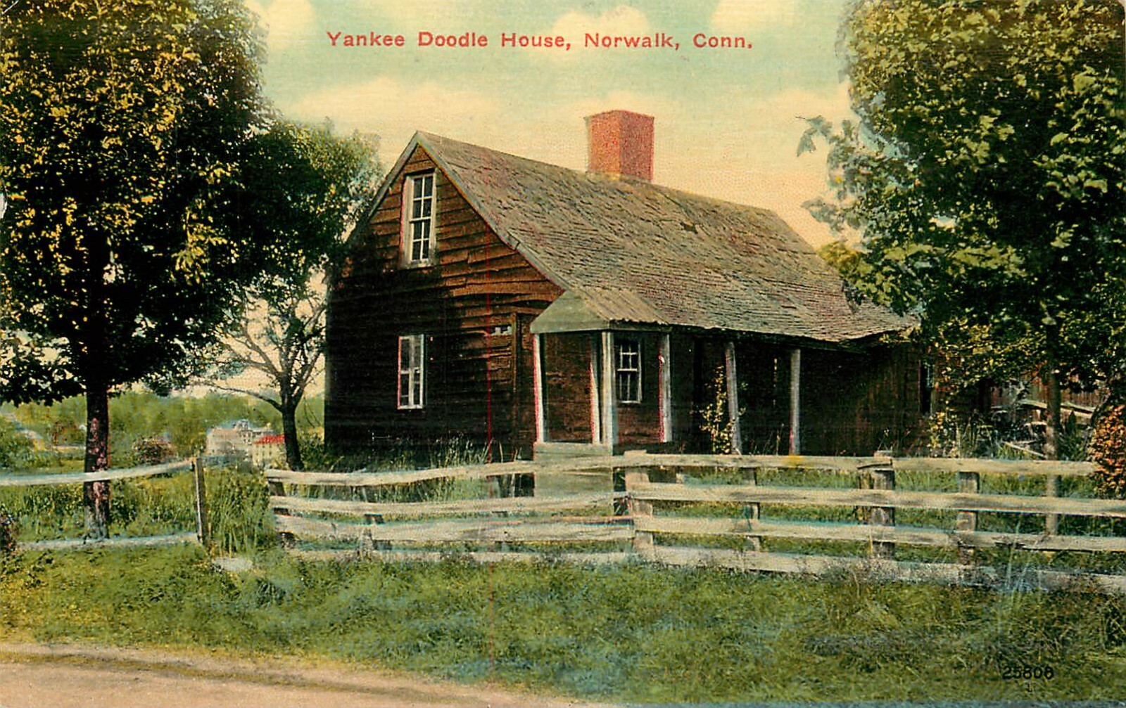 Yankee Doodle House Norwalk Antique Connecticut Postcard Unused C. 1915