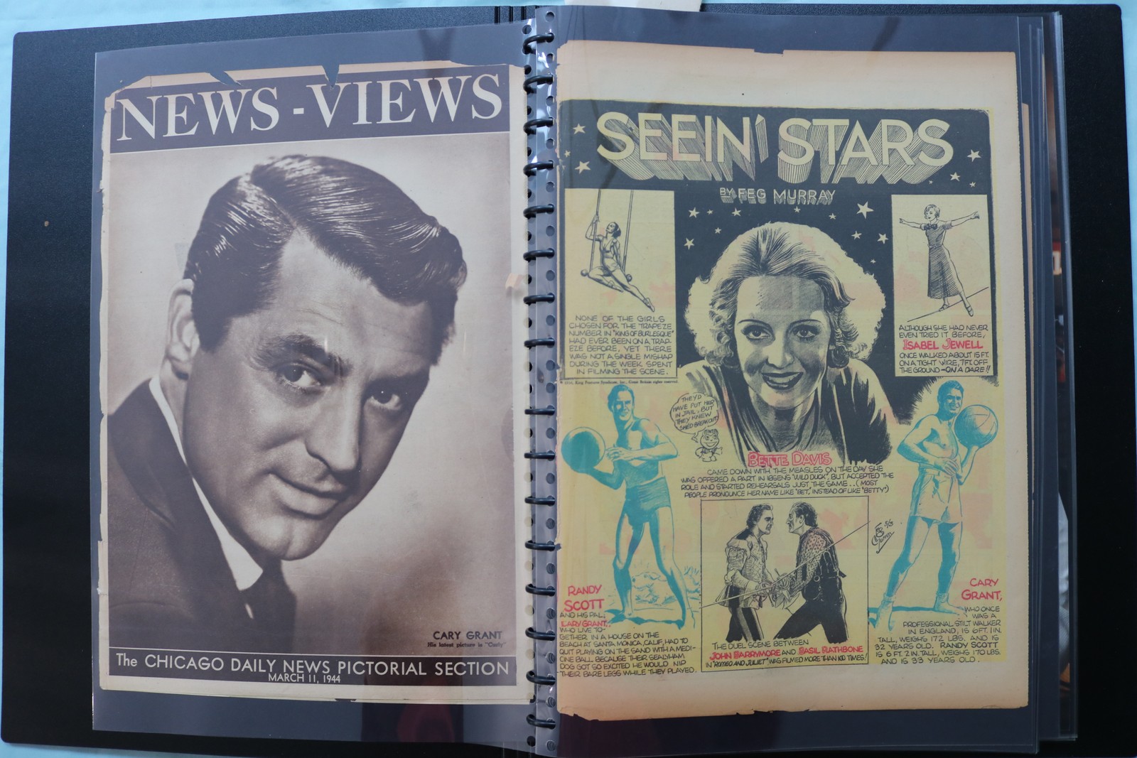 HOLLYWOOD STARS SCRAPBOOK - ANN SOTHERN - CARY GRANT - #66
