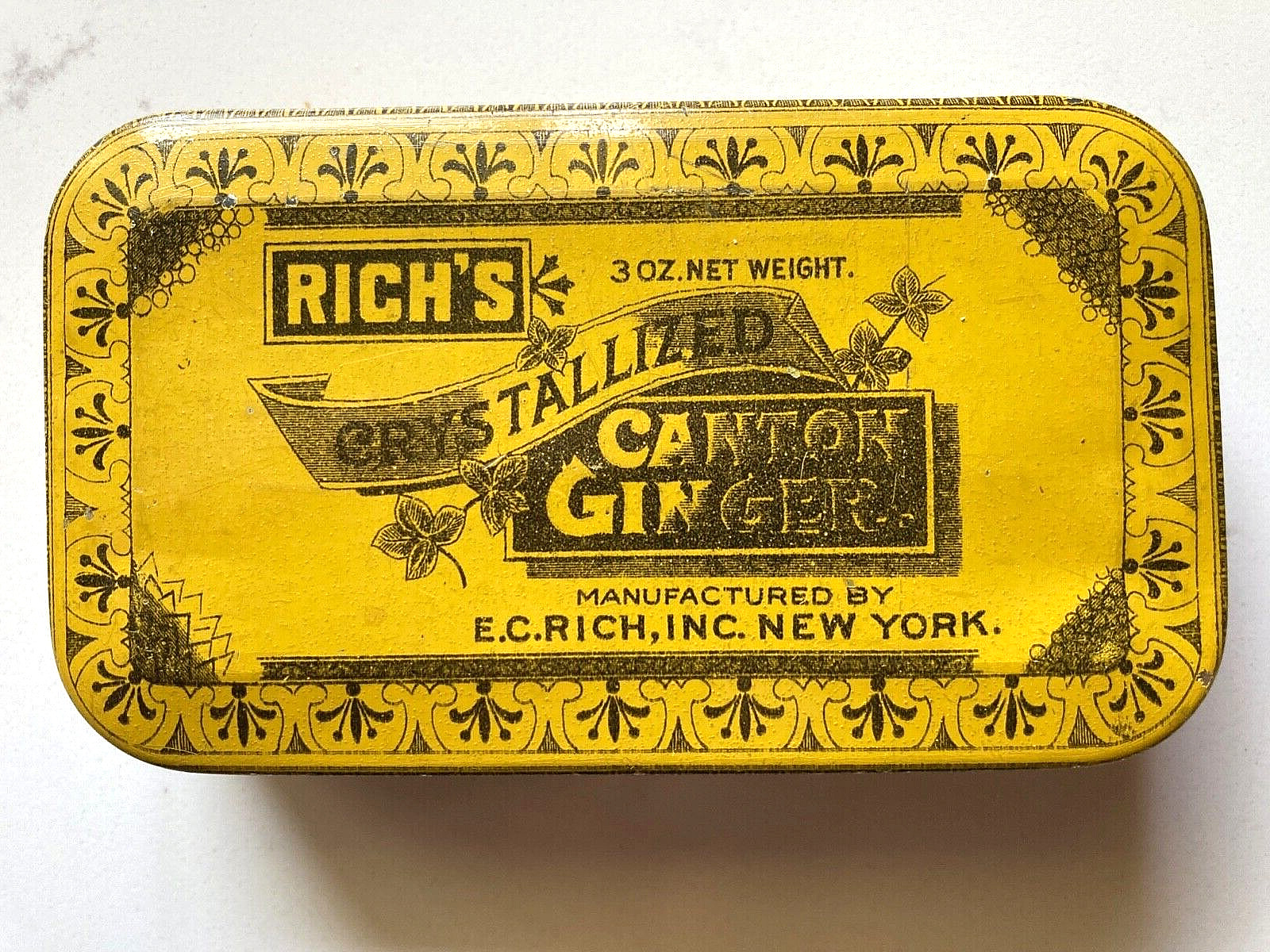1920s / 1930s Advertising Tin - Rich\'s Canton Ginger - Hinged - 2 ⅜\