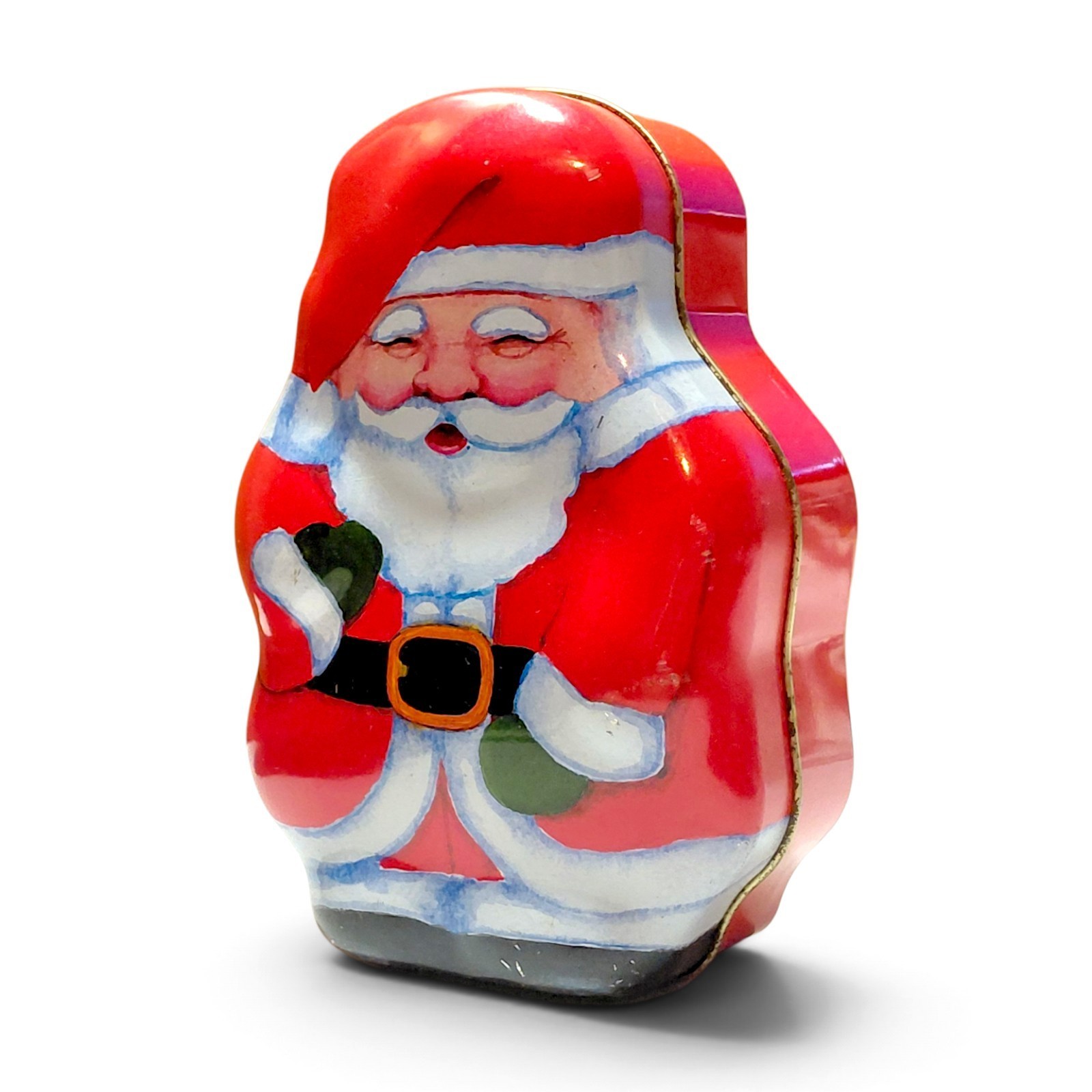 Vintage Jolly Santa Claus Christmas Tin Box Collectible Holiday Decor Vintage Jolly Santa Claus Christmas Tin Box Collectible Holiday Decor