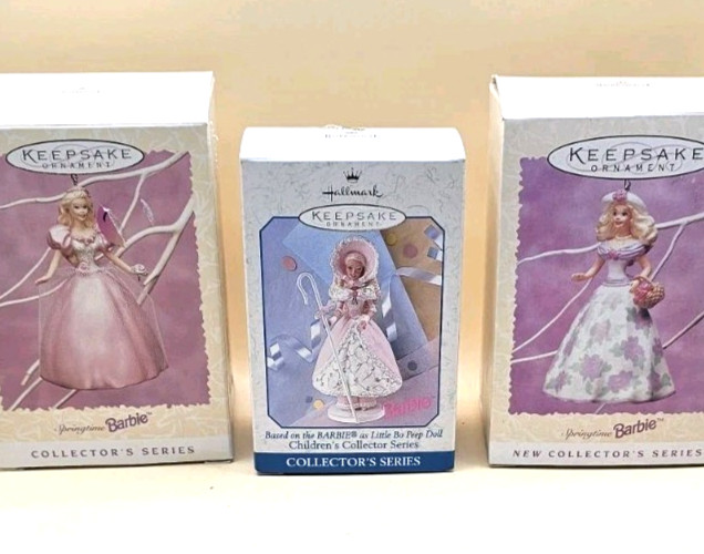 Barbie Mattel Little Bo Peep 1998 Lot 3 Keepsake Hallmark 1995, 96