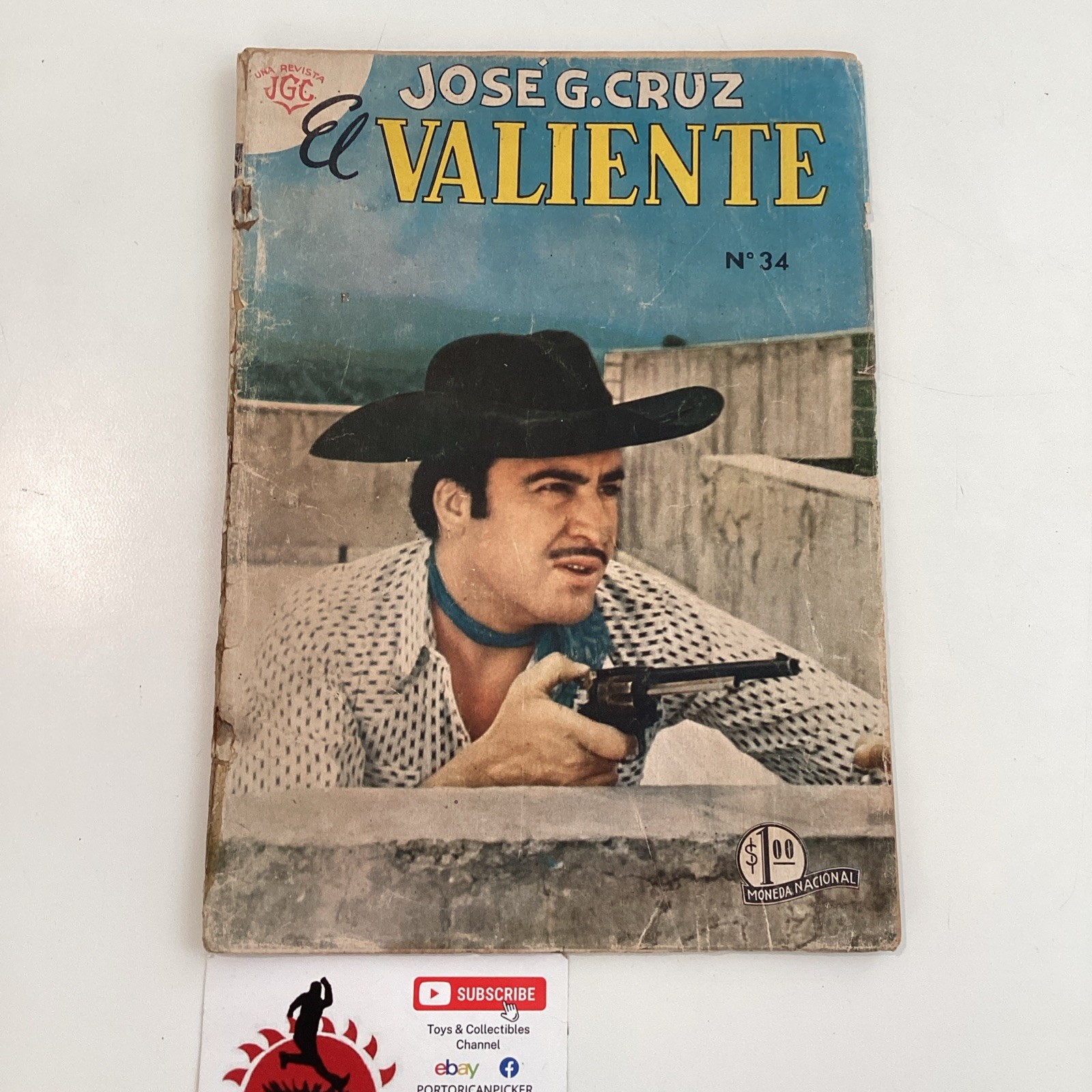 1961 SPANISH MEXICAN COMICS EL VALIENTE #34 JOSE G CRUZ JGC COMIC MEXICO