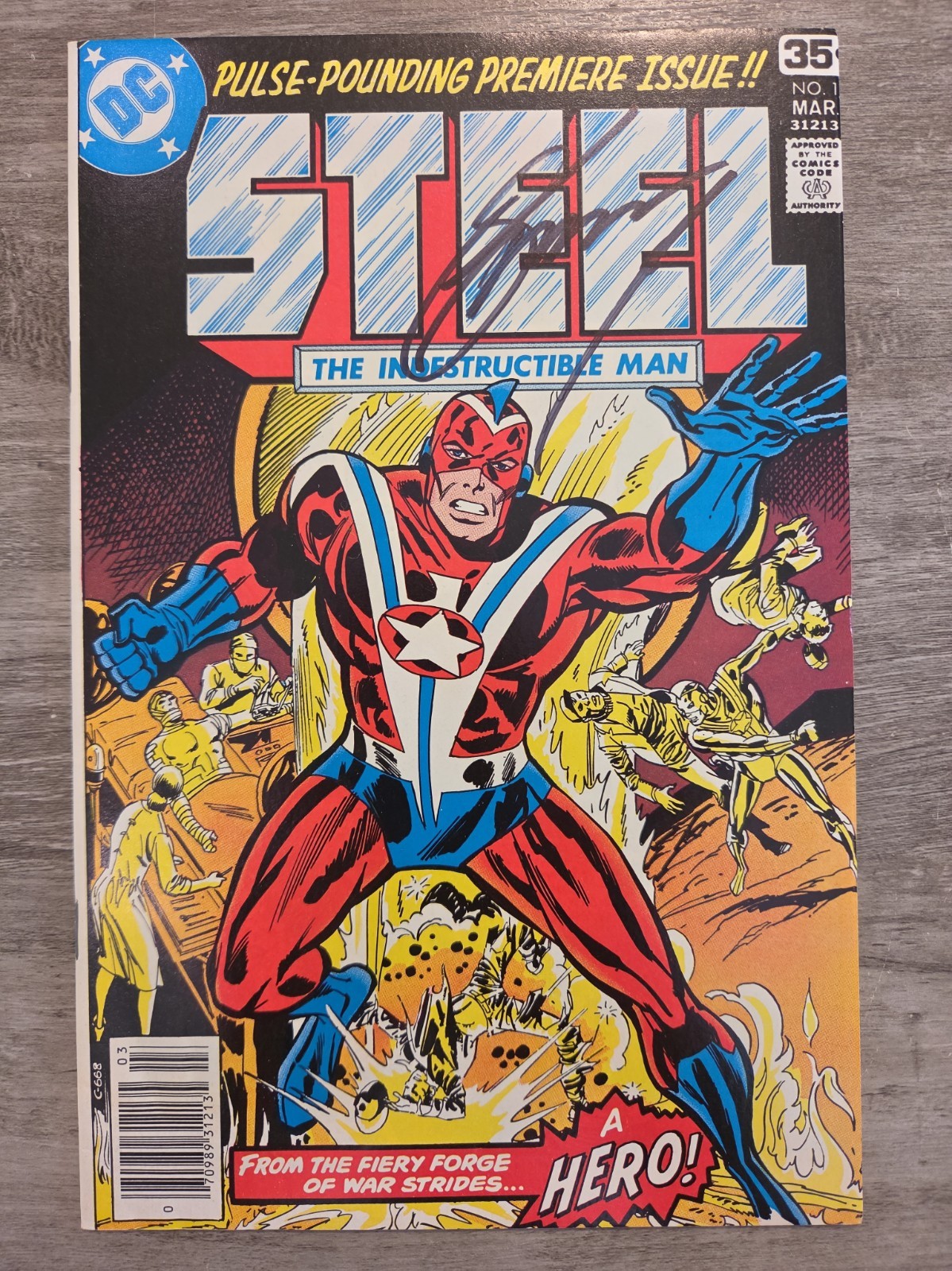 Steel The Indestructible Man #1 (DC 1978) Signed By Gerry Conway NM 9.4 9.6