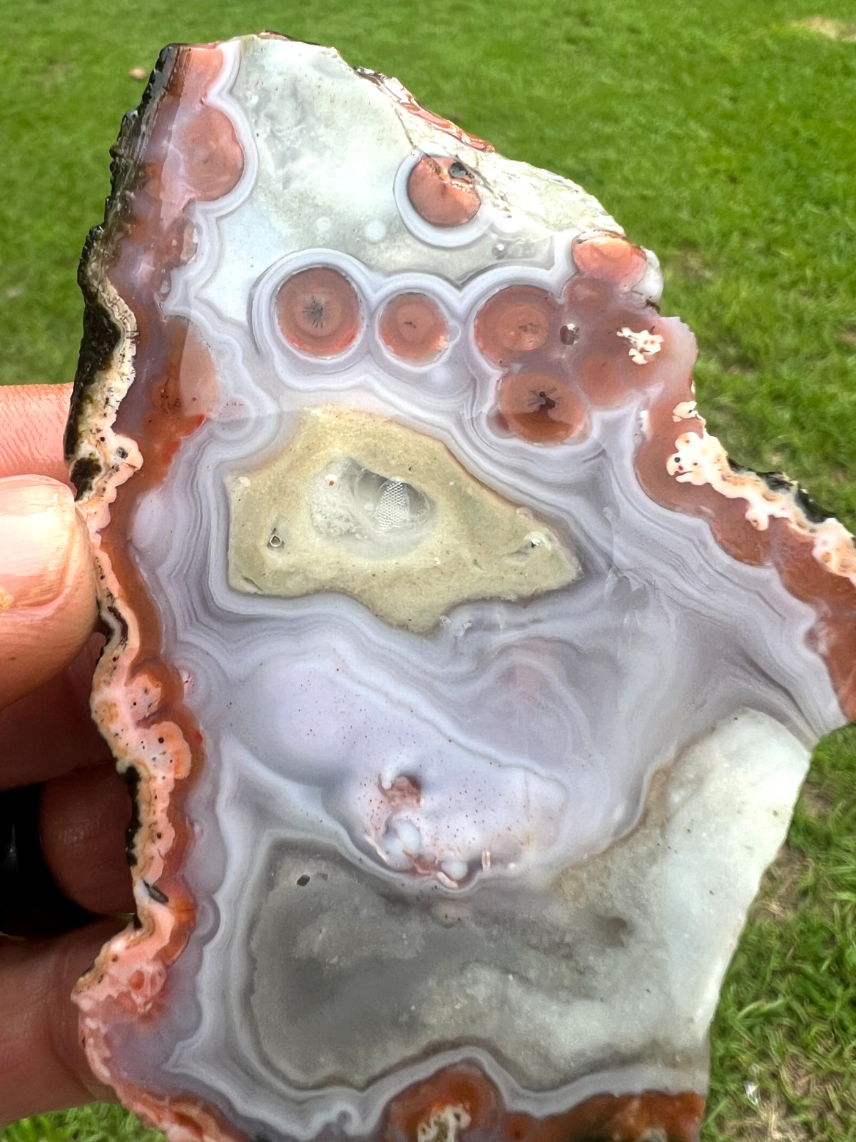 Beautiful Natural Berber Agate Half - lovely formations - 106g
