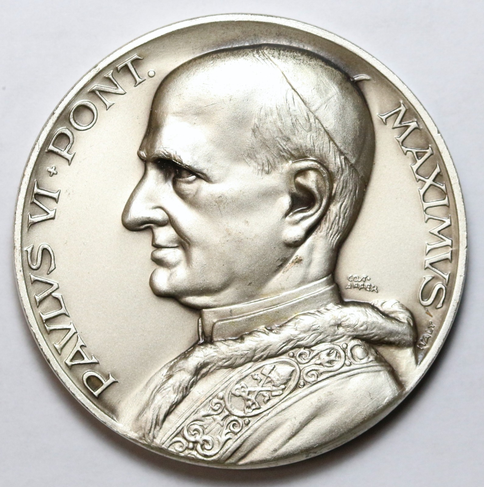 Pope Paul Paulus VI Italy Medal - S.S. Virgo Lauretana - High Relief - C. Affer