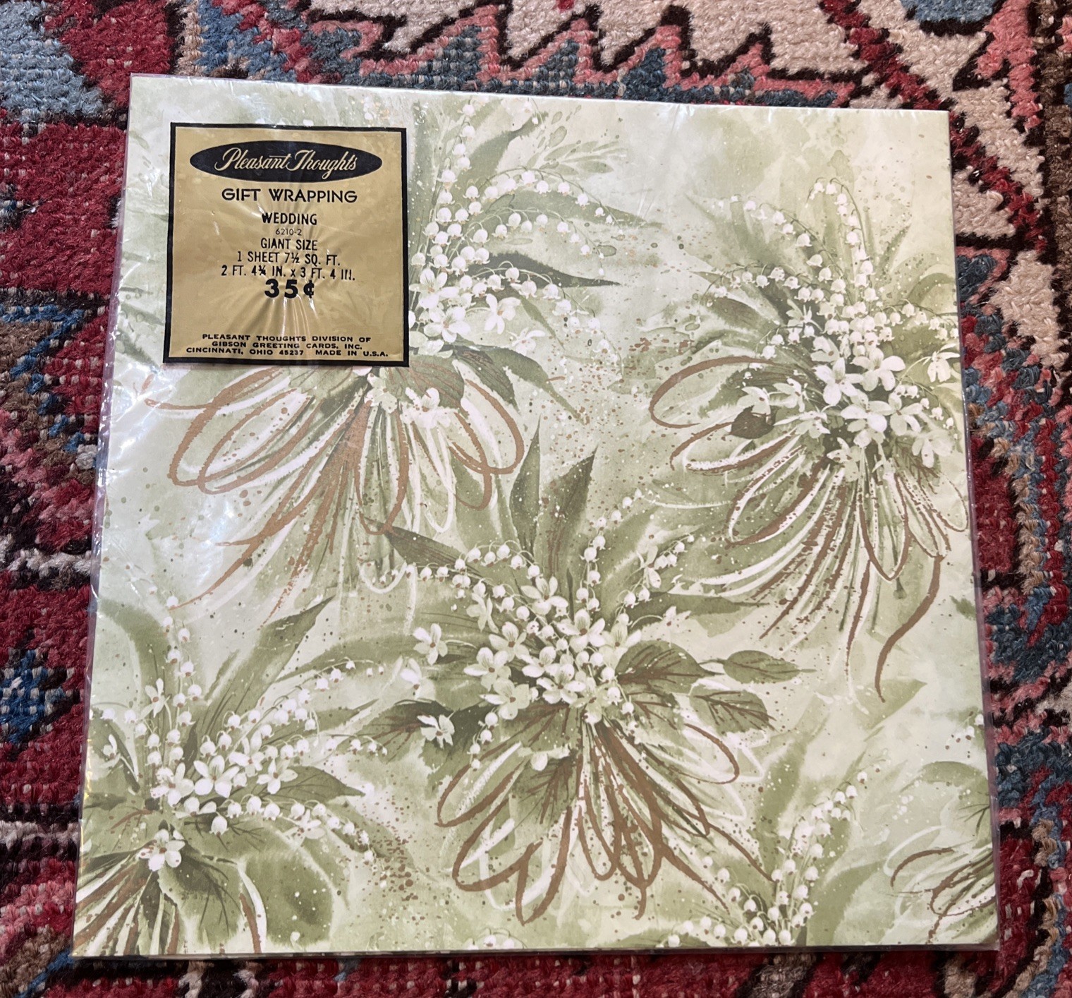 Vintage Gift Wrapping Paper  by Gibson, Wedding, 1 Giant Size sheet, New USA