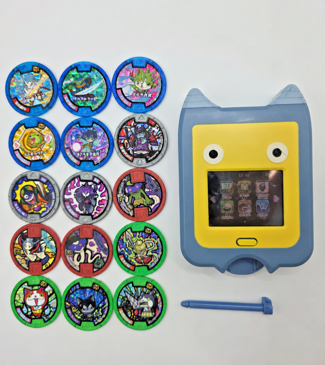 BANDAI Yo-kai Watch Yokai Pad 15 Medals Stylus Tested Working Japan