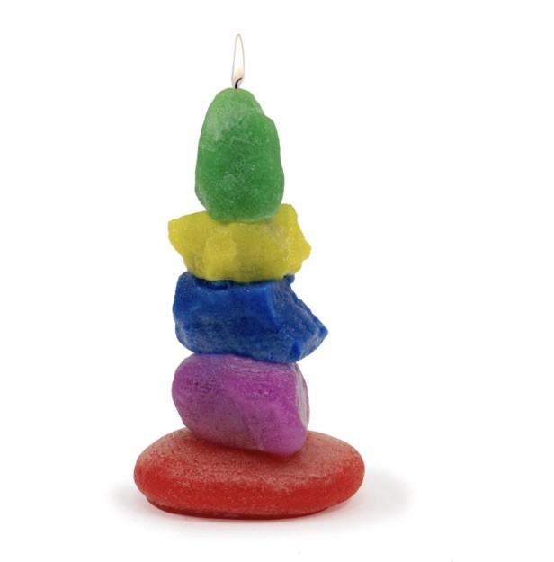 Candle Inspired by 7 Magic mountains Ugo Rondinone Unscented Colorful Art