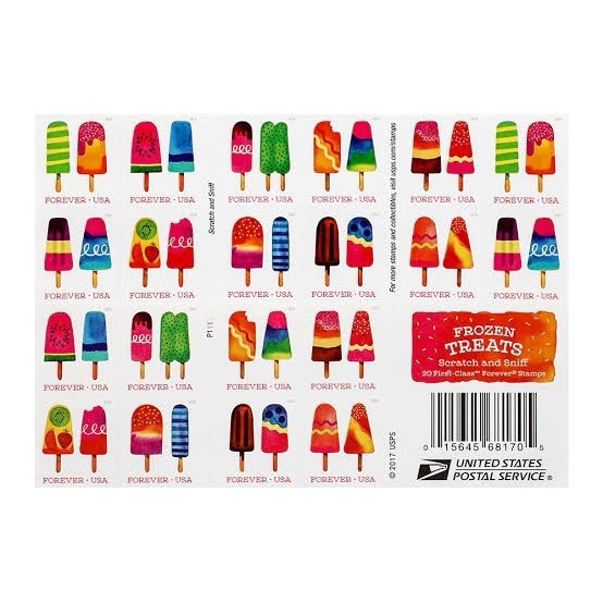 USPS FROZEN TREATS BOOKLET OF 20 FIRST CLASS LETTER STAMPS USPS FROZEN TREATS BOOKLET OF 20 FIRST CLASS LETTER STAMPS