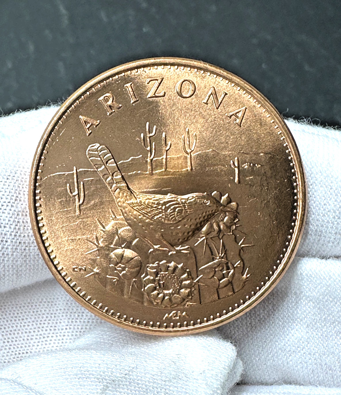 1974 ARIZONA CACTUS WREN COPPER ART MEDAL BY MOUNT EVEREST MINT N84