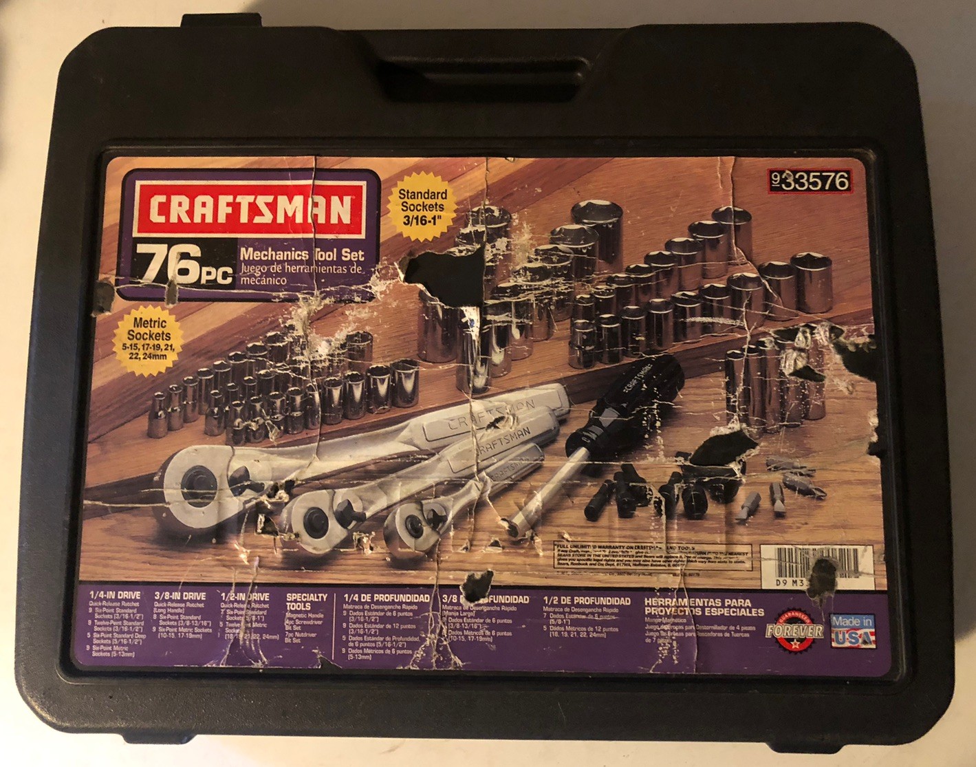Craftsman 933576 76pc Mechanics Tool Set USA Made Partial Set Socket Lot Craftsman 933576 76pc Mechanics Tool Set USA Made Partial Set Socket Lot