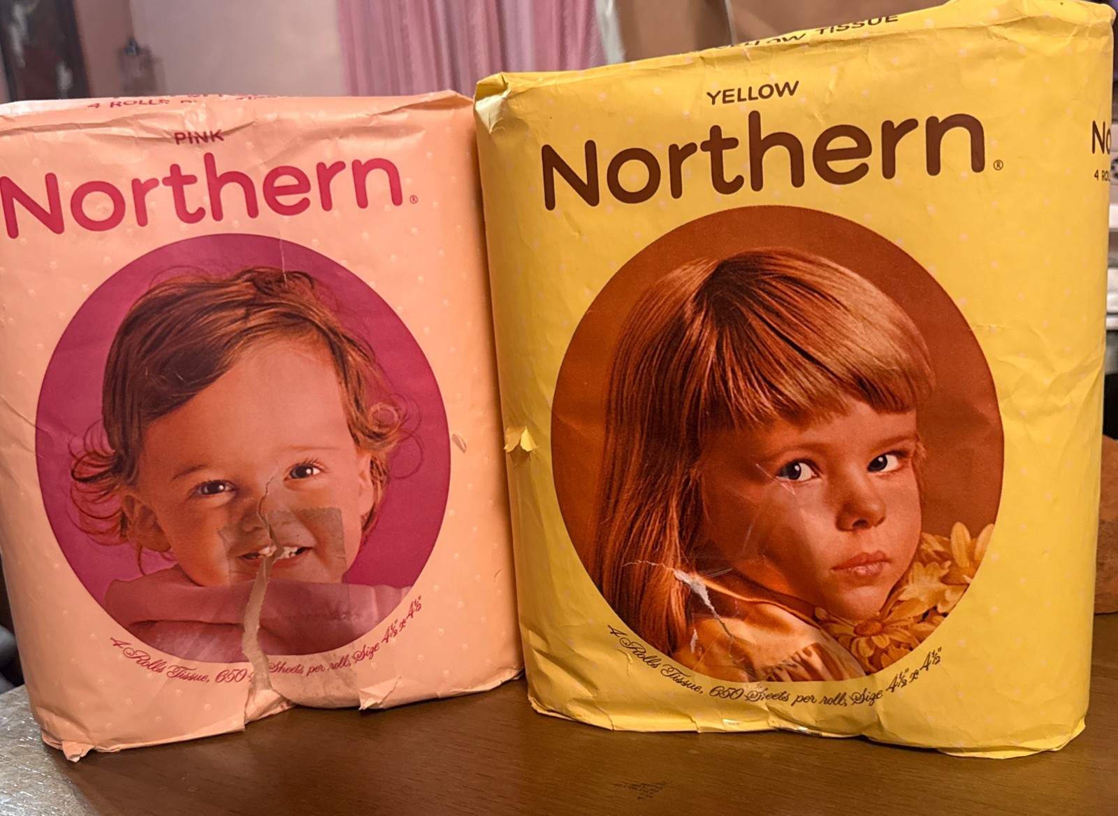 ULTRA RARE Vtg Northern Toilet Paper Paper Wrap Lot Pink Yellow 1960s Prop NOS ULTRA RARE Vtg Northern Toilet Paper Paper Wrap Lot Pink Yellow 1960s Prop NOS