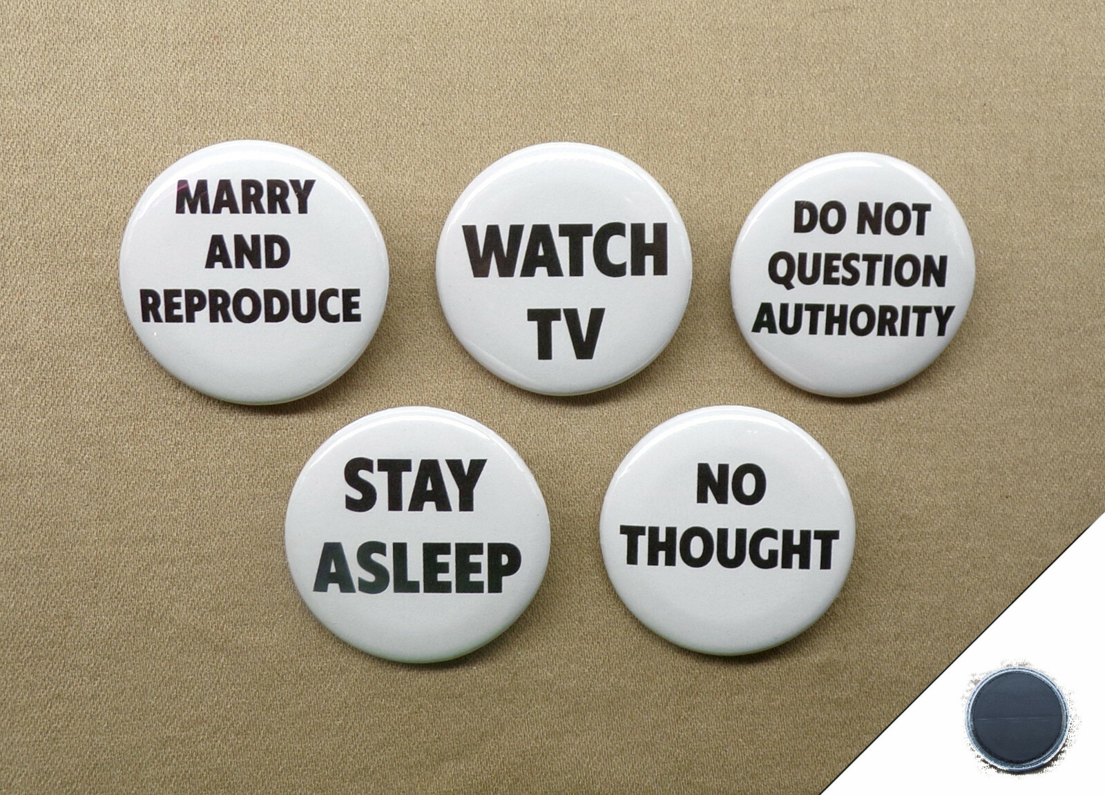They Live 1.25” Magnets WATCH TV, NO THOUGHT, STAY ASLEEP, DO NOT QUESTION Repro