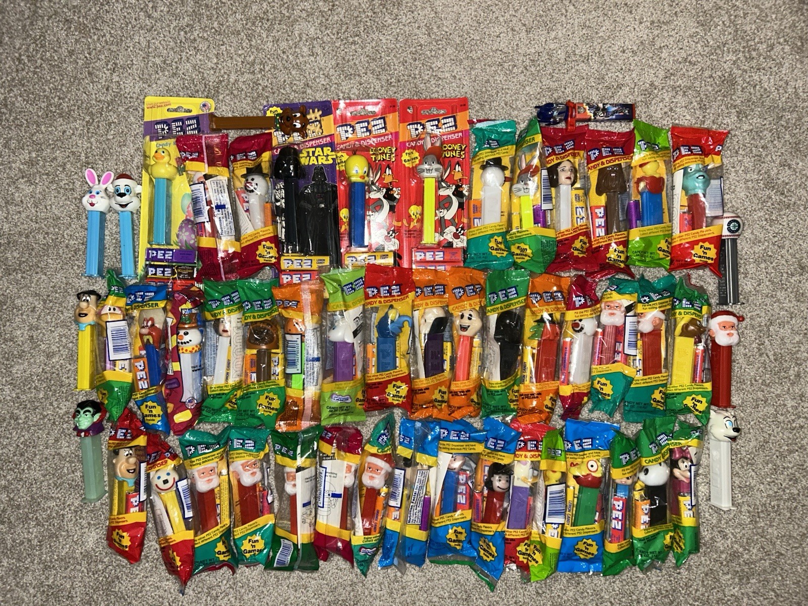 Vintage Pez Dispenser Lot of  51 (46 Factory Sealed & 1990’s)