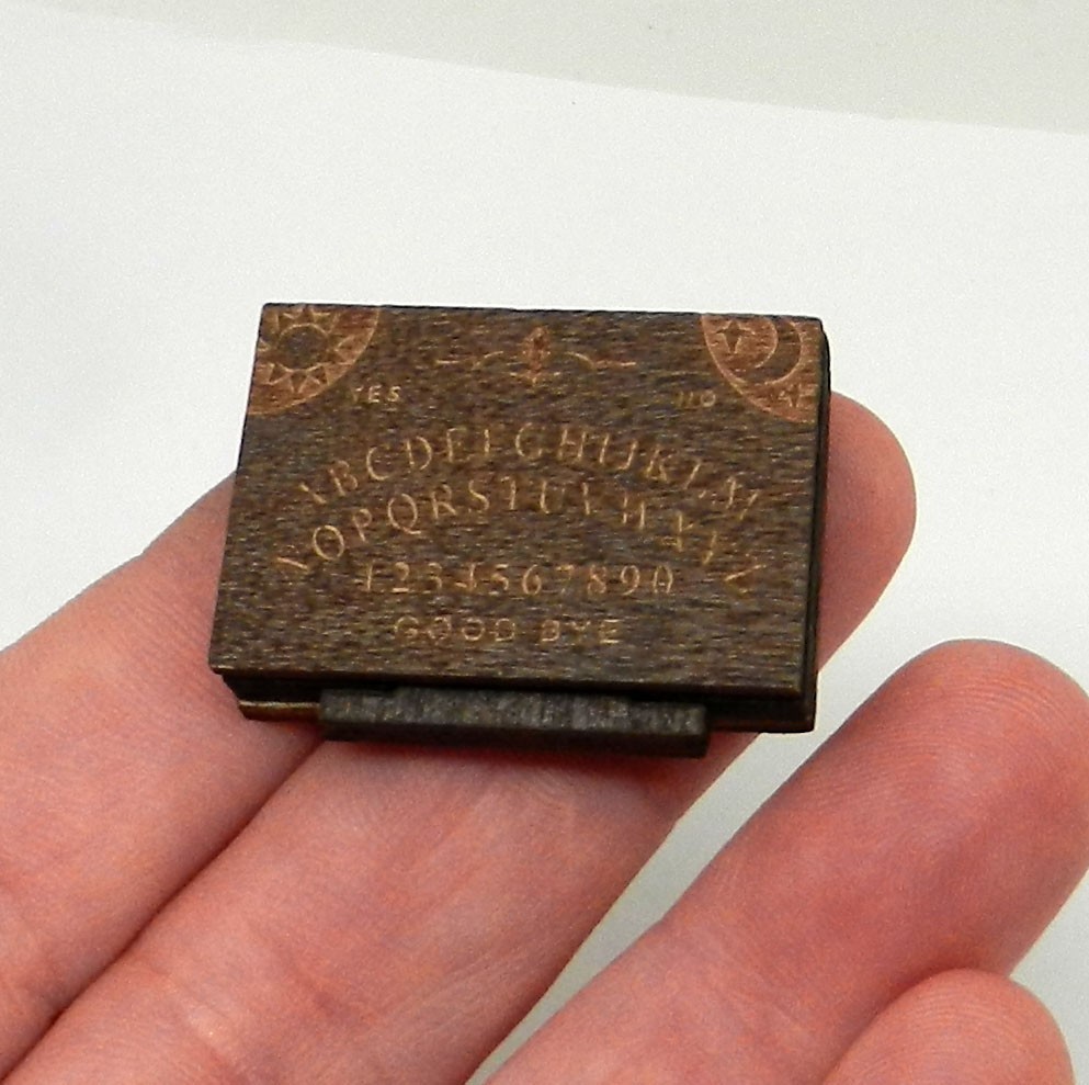 Mini Ouija Board Wooden Miniature Spirit Board & Planchette Communicate Spirits
