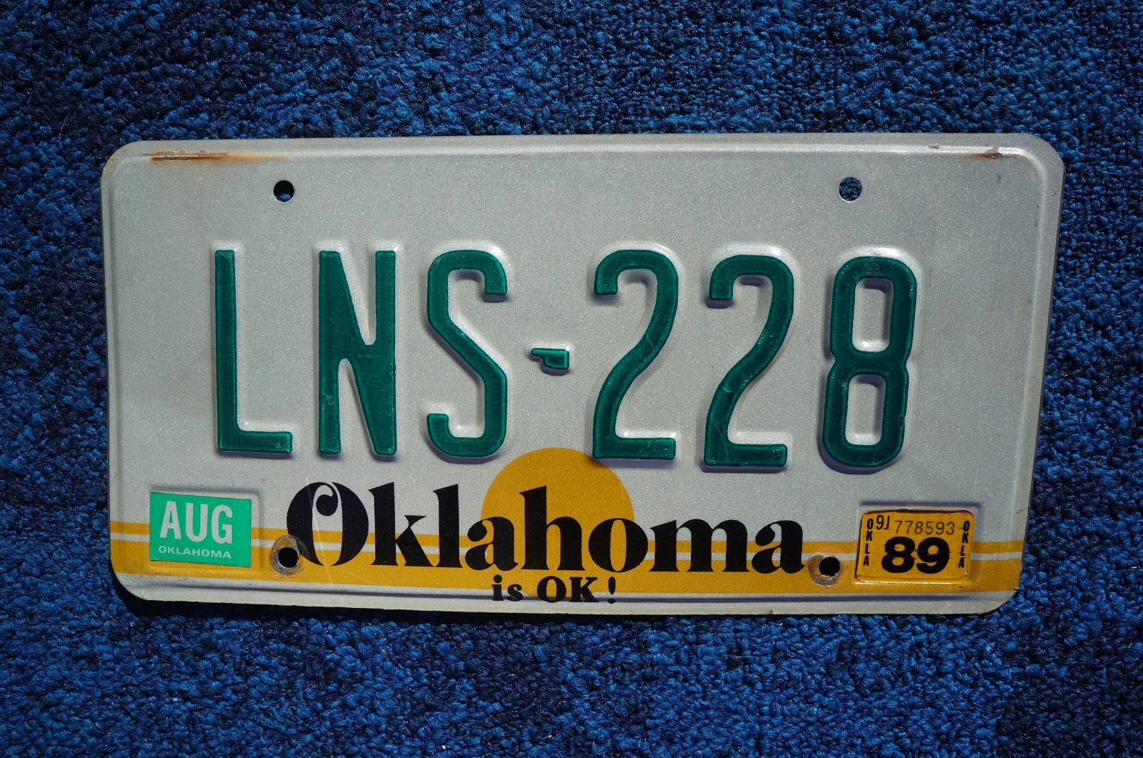 1989 OKLAHOMA is OK License Plate 1989 OKLAHOMA is OK License Plate