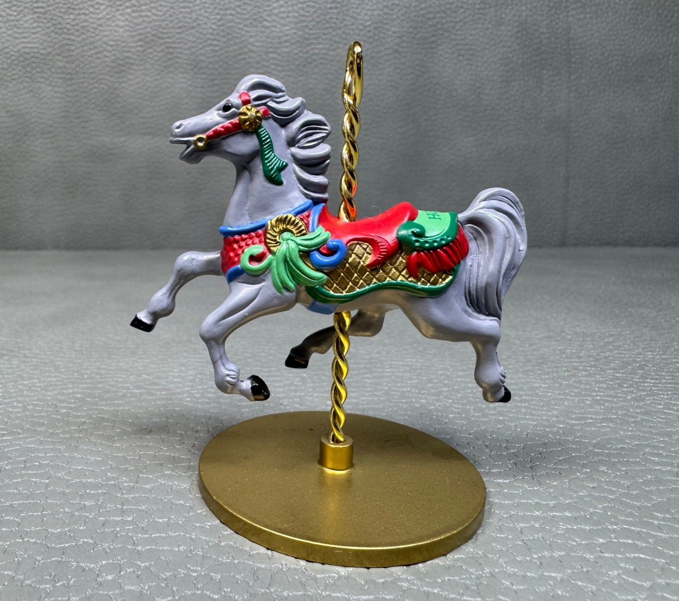 Hallmark 1989 Holly Carousel Horse Christmas Ornament