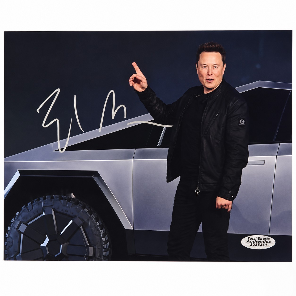 Elon Musk Flying Car Space-X Tesla Signed Autographed Cybertruck Photo w/ COA