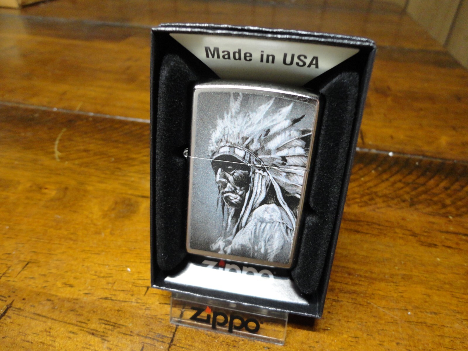 NATIVE AMERICAN CHIEF INDIAN ZIPPO LIGHTER MINT IN BOX NATIVE AMERICAN CHIEF INDIAN ZIPPO LIGHTER MINT IN BOX