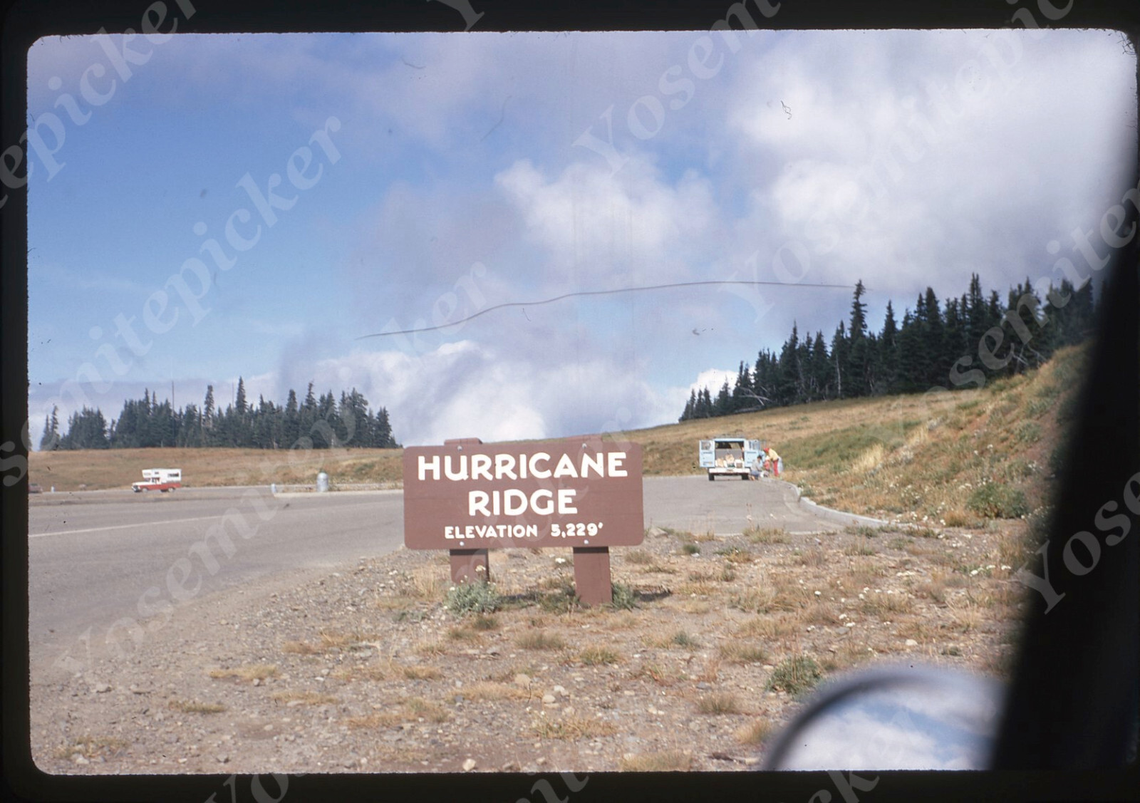 Sl84 Original Slide 1966 Hurricane Ridge roadside sign 370a Sl84 Original Slide 1966 Hurricane Ridge roadside sign 370a