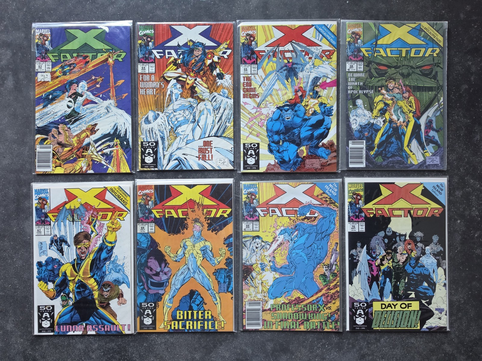 X-Factor Lot Of 8 Marvel Comics 1991 #63 64 65 66 67 68 69 & 70 VF-NM 