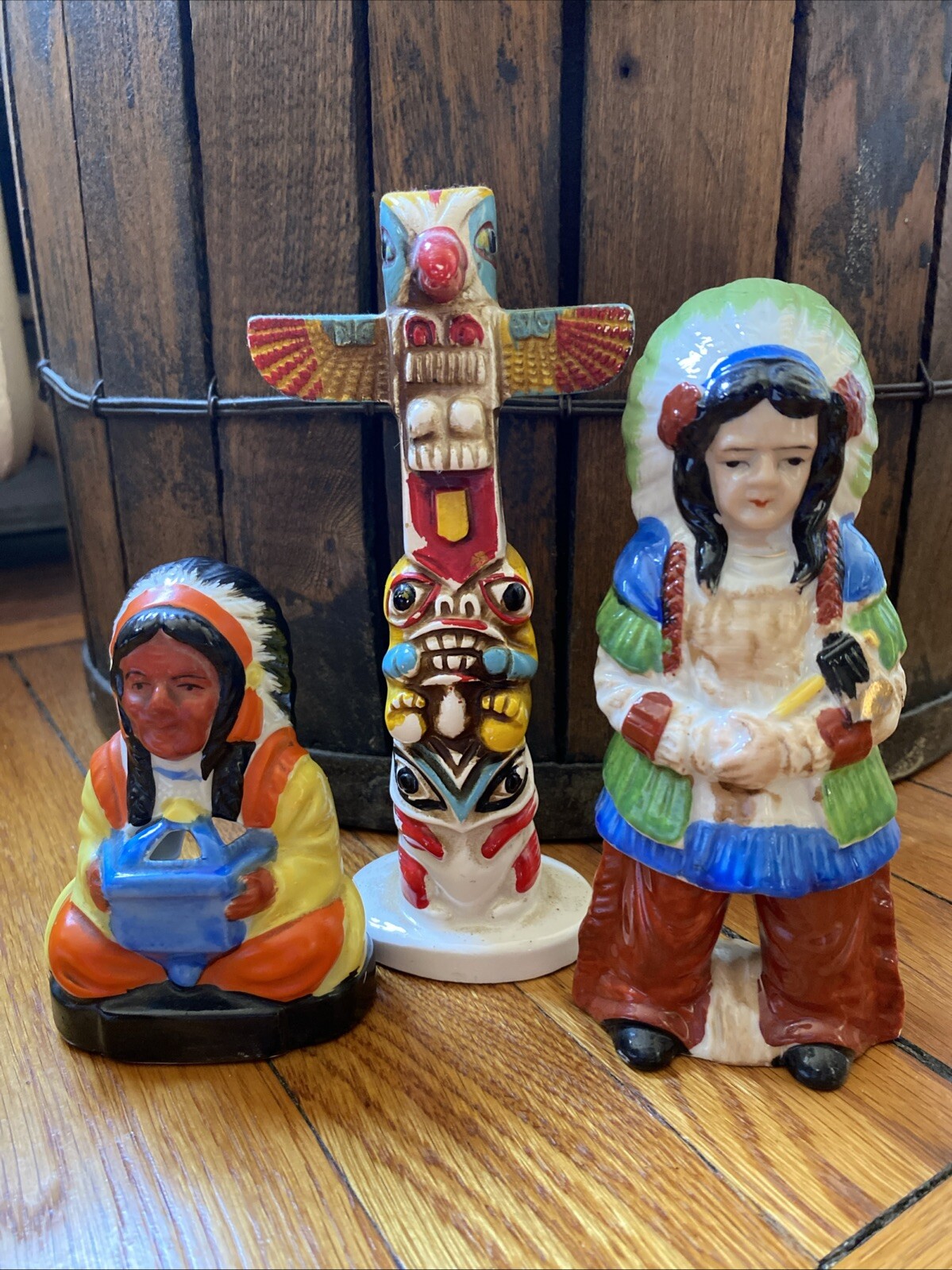 VTG Southwestern Smoker Figurine Native American Indian Souvenir Japan Porcelain
