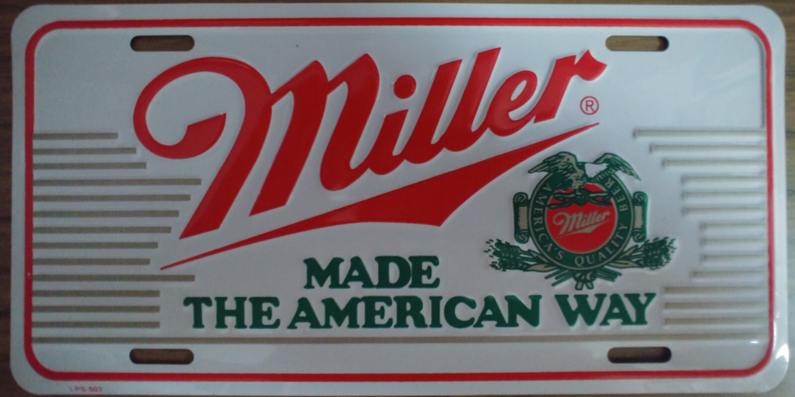 Vintage Miller License Plate Embossed Metal New Old Stock Beer #503 Vintage Miller License Plate Embossed Metal New Old Stock Beer #503