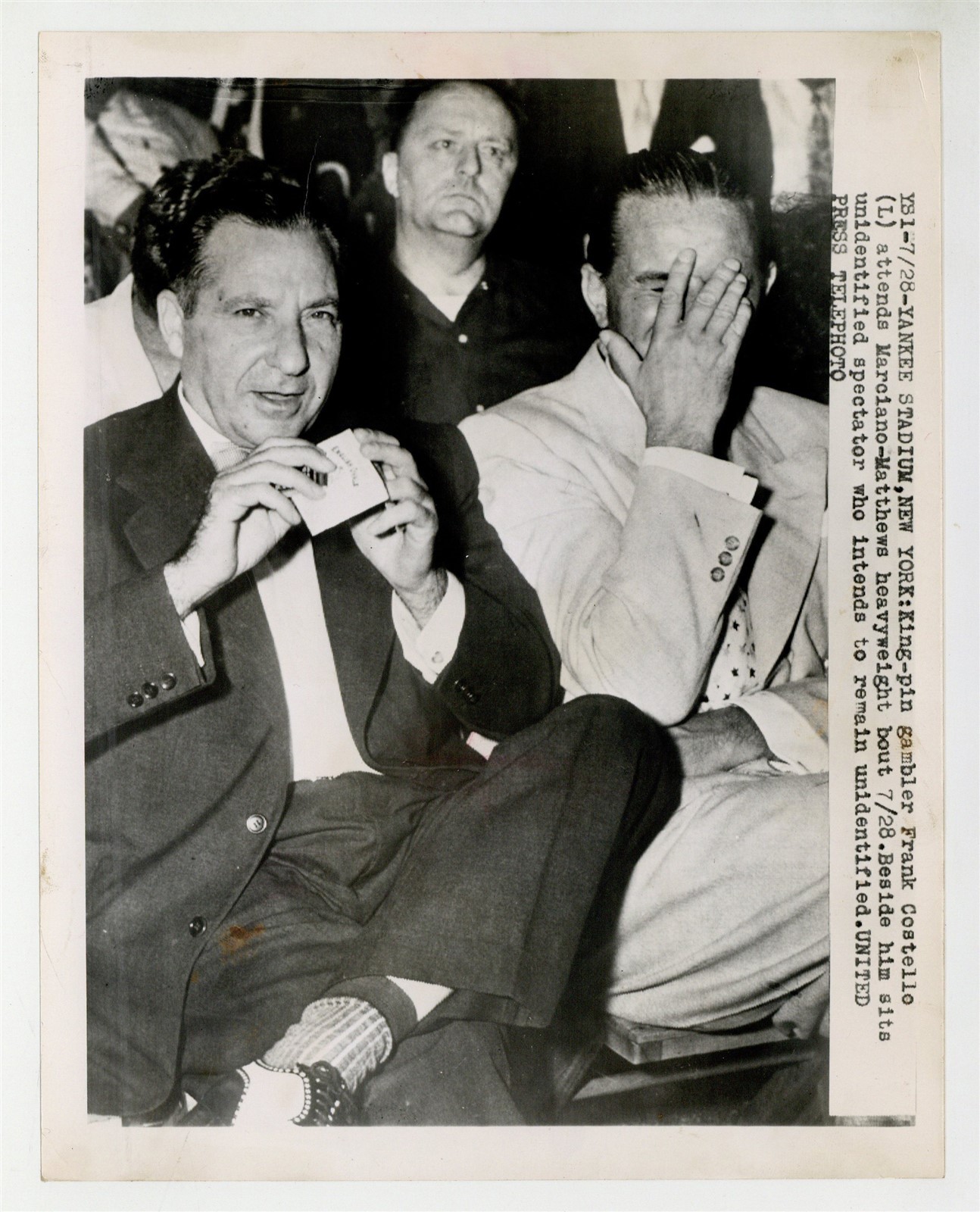 Frank Costello Mobster 1952 Rocky Marciano Mafia Don Mob Yankee Photo J15700 Frank Costello Mobster 1952 Rocky Marciano Mafia Don Mob Yankee Photo J15700