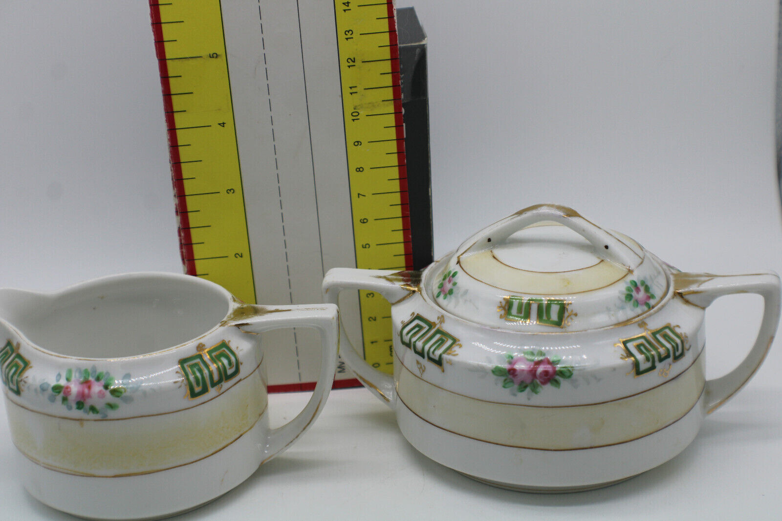 Nippon Hand painted Creamer and Sugar Bowl