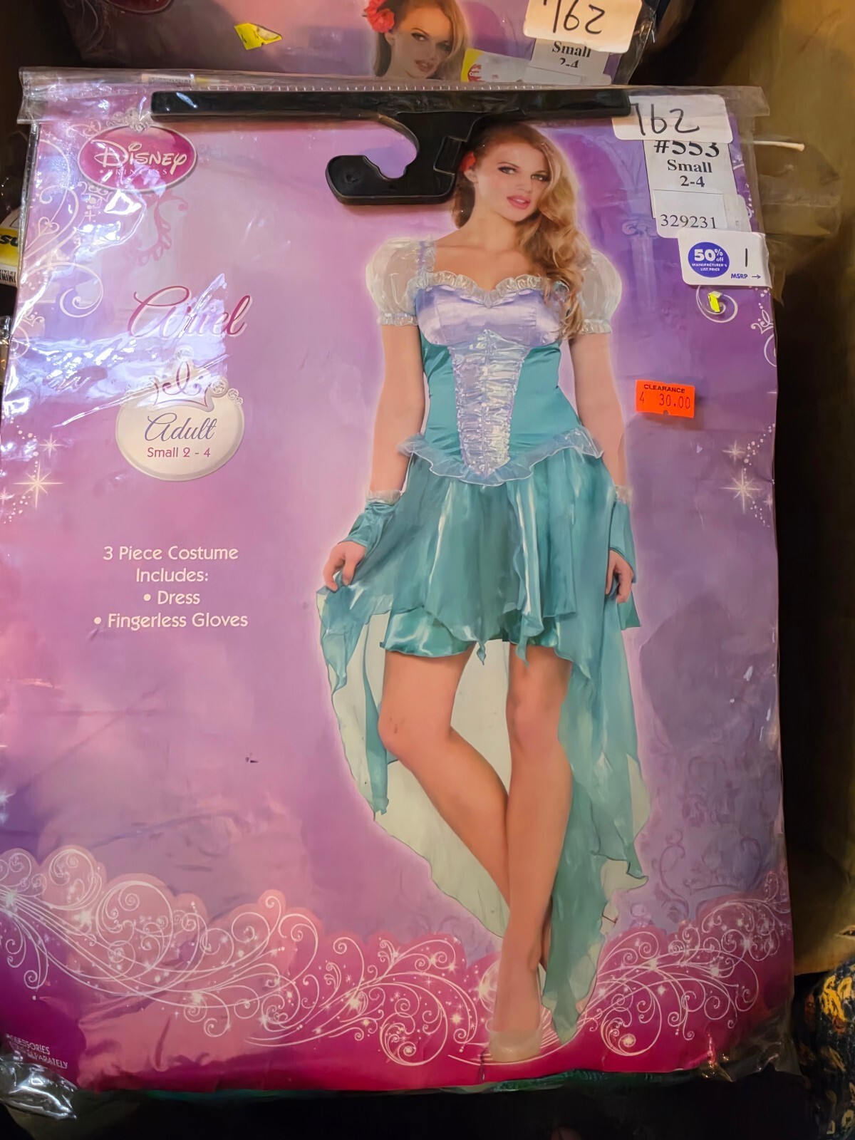 Disney Ariel Adult 3-Piece Costume Small 2–4