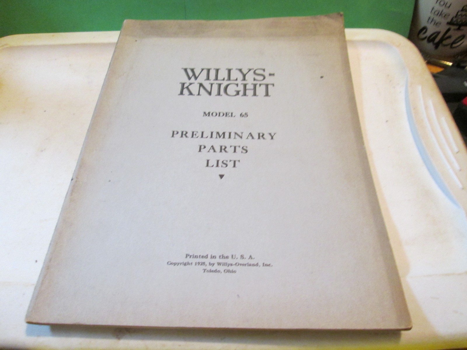 1925 WILLYS-KNIGHT Preliminary Parts List Model 65 CATALOG BOOKLET