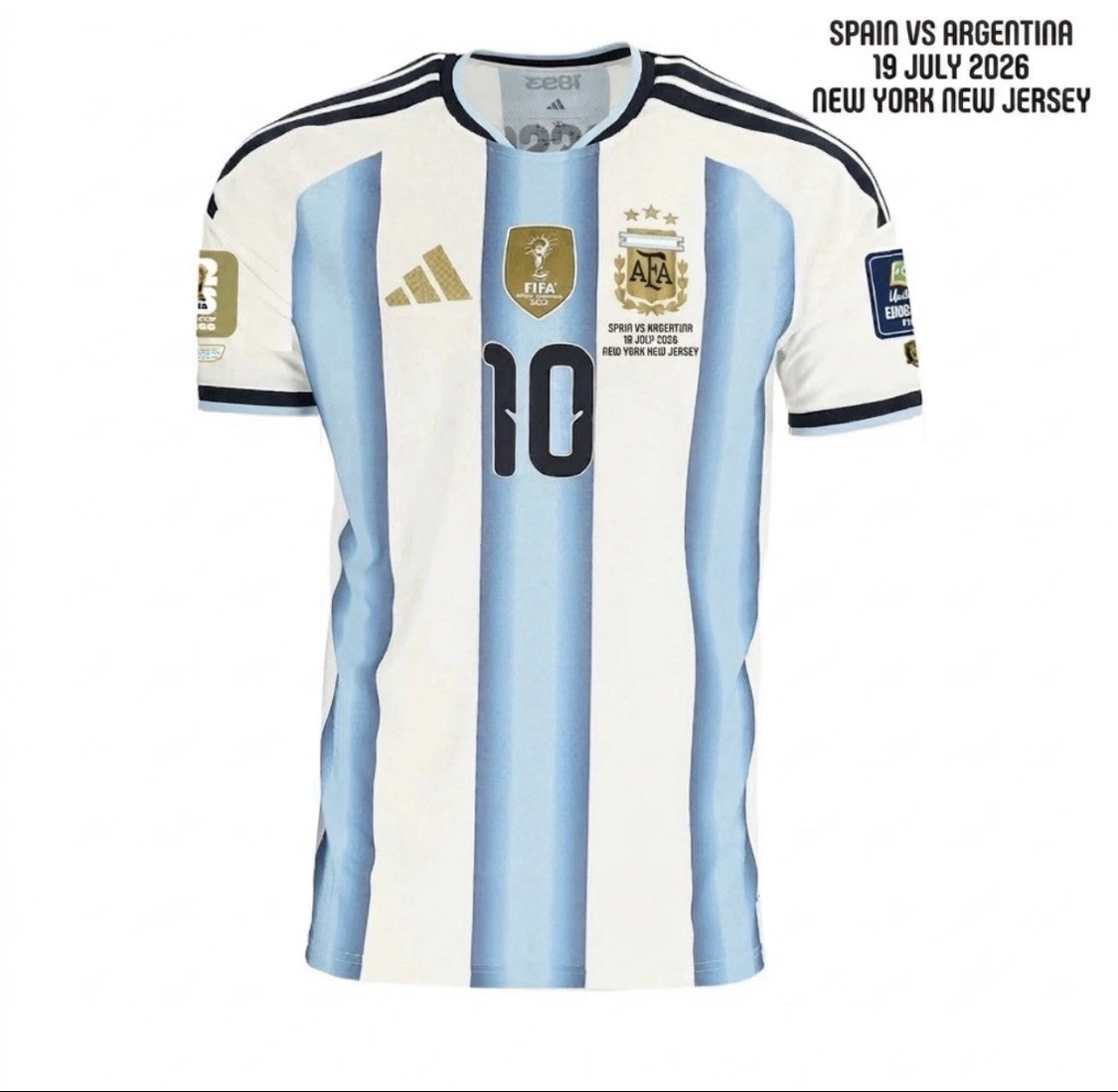 Argentina Vs Spain 2026 World Final Messi 10 Jersey