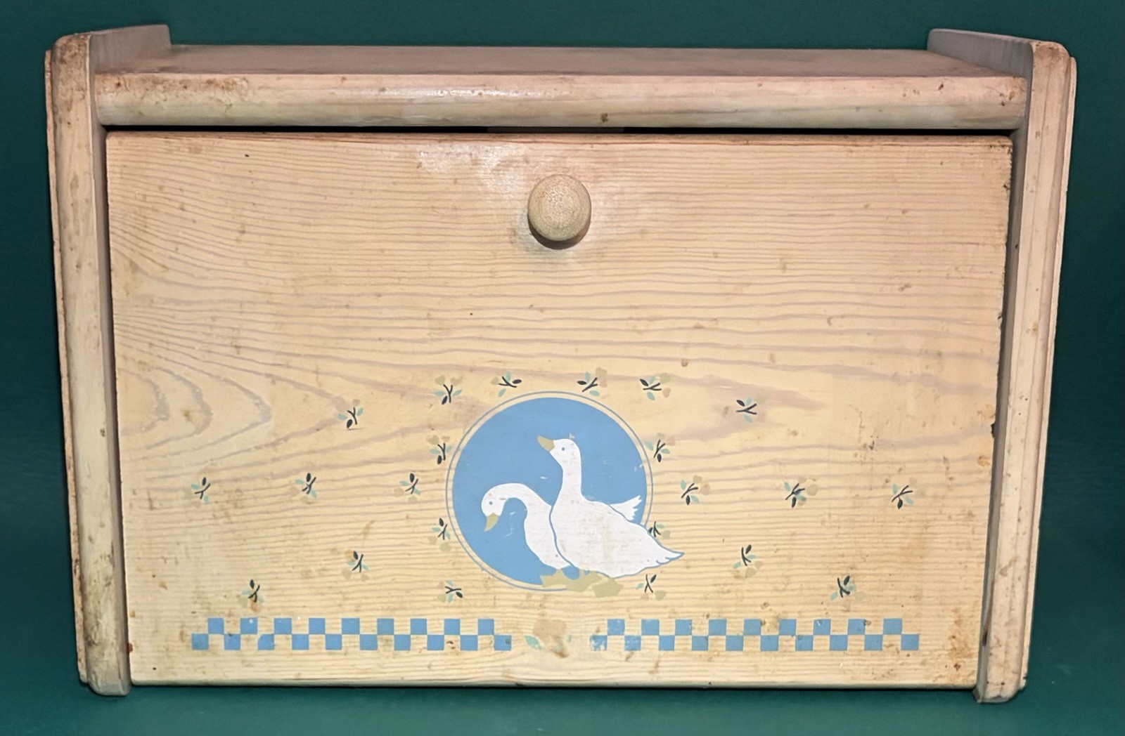 Vtg 10 Strawberry Street Moonlight Country Goose Wooden Bread Box, Cottagecore Vtg 10 Strawberry Street Moonlight Country Goose Wooden Bread Box, Cottagecore