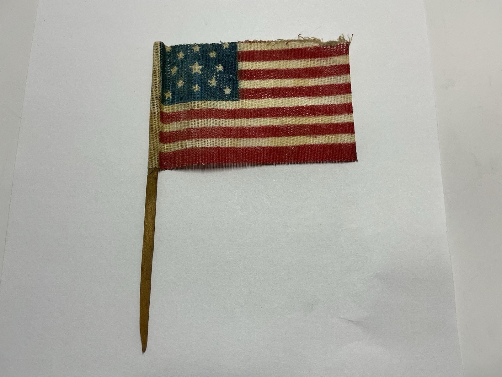 1870s  Gauze Linen Gar Parade Flag Centennial Celebration Tremont Pa 13 stars 