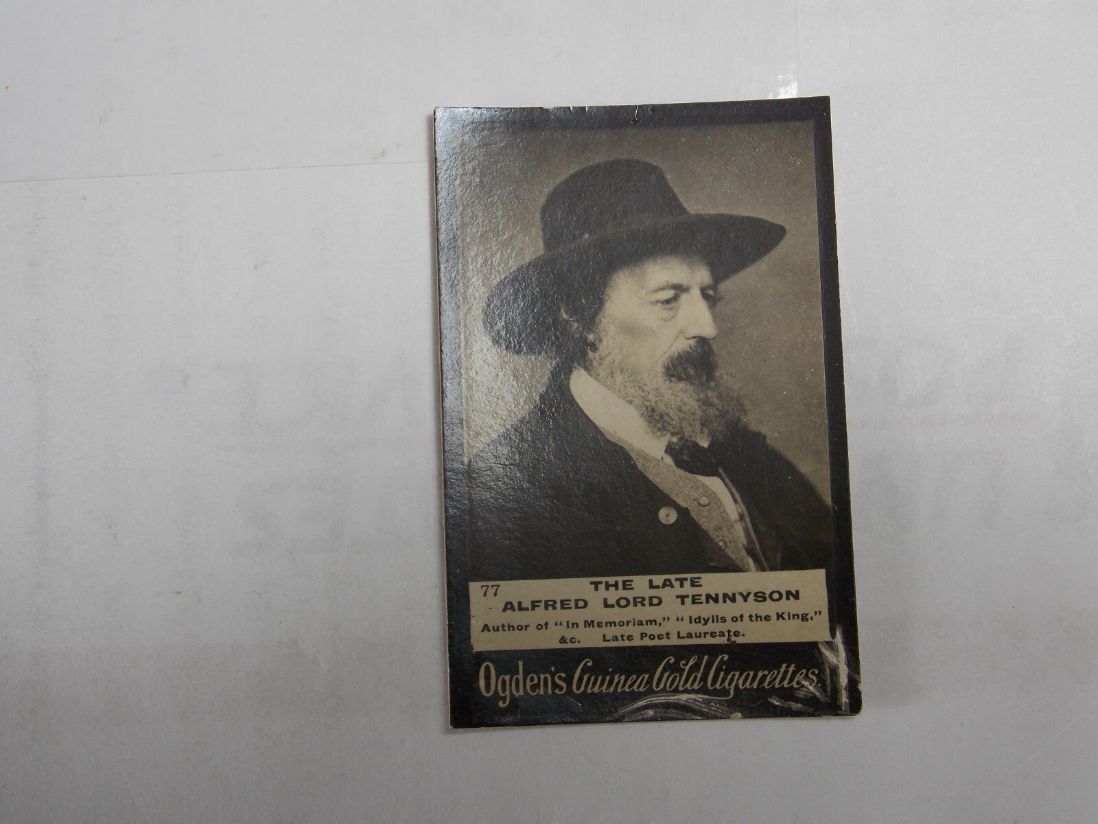 Ogdens Guinea Gold Cigarette Card The Late Alfred Lord Tennyson 77  Early 1900's
