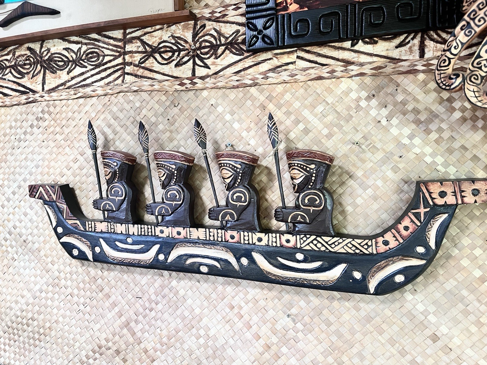 New 3’ Marquesan Style Canoe Tiki bar Decor Oceanic