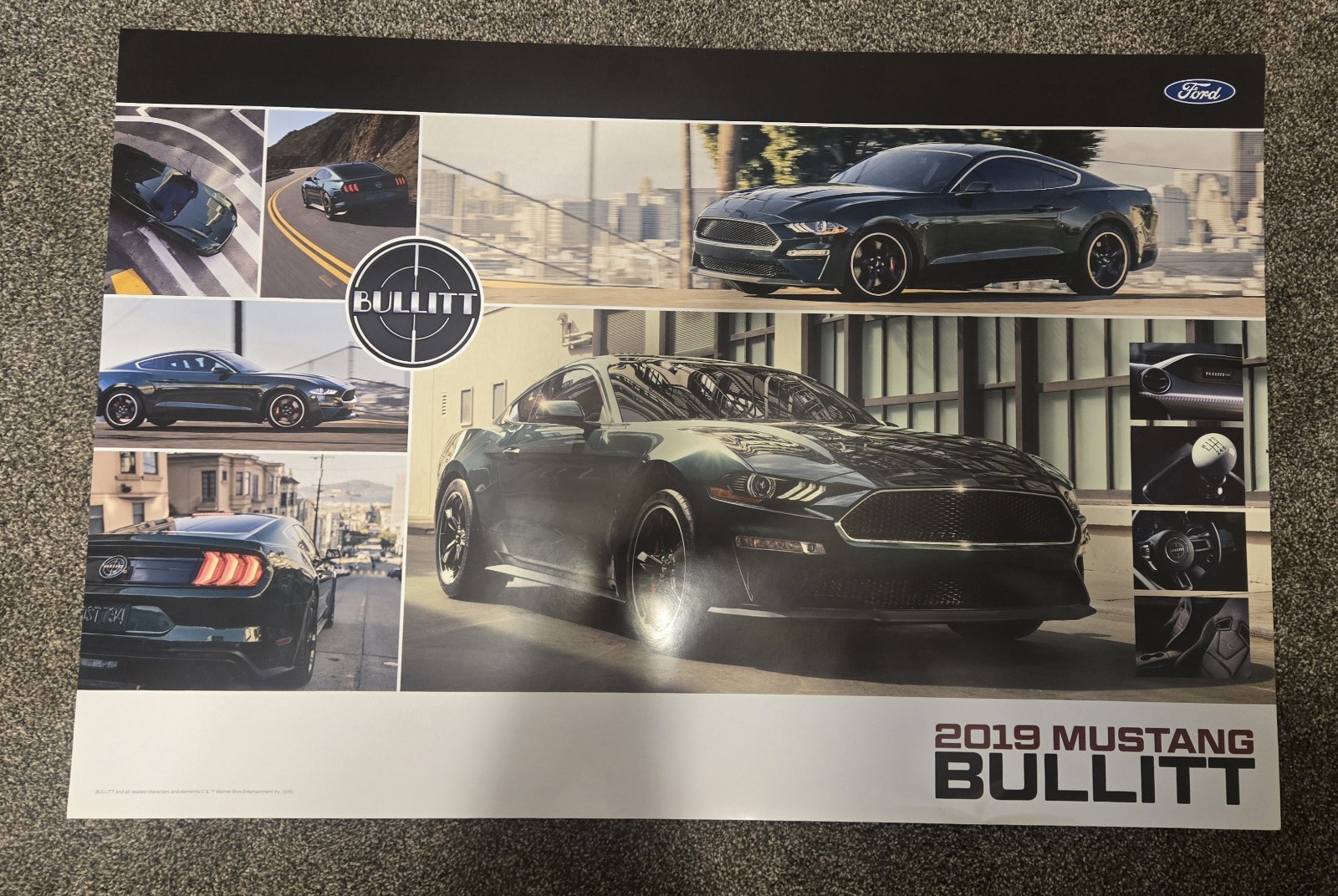 New 2019 Ford Mustang Bullitt Double Sided Dealership Ad Poster 24” x 36” New 2019 Ford Mustang Bullitt Double Sided Dealership Ad Poster 24” x 36”