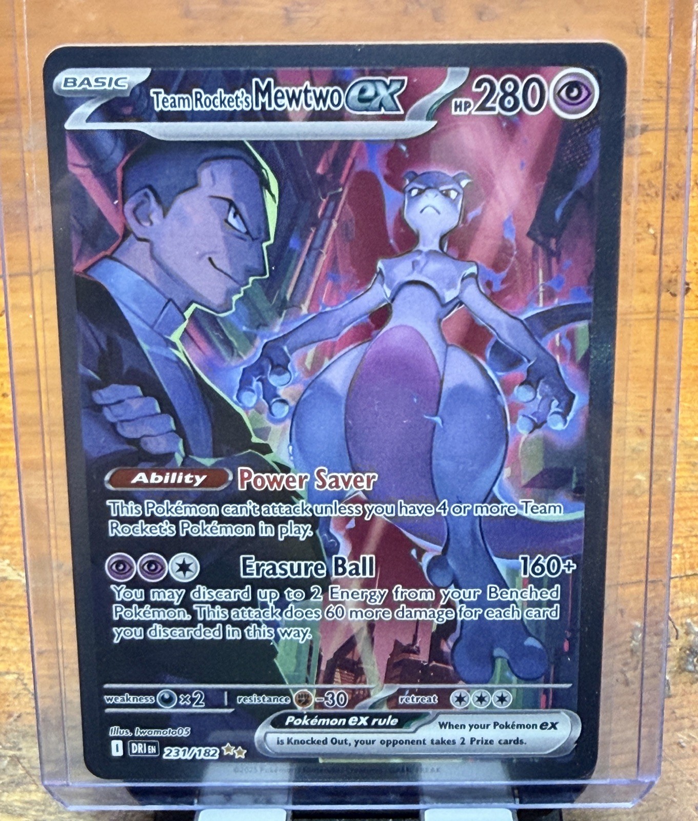 Pokémon TCG Team Rockets Mewtwo EX 231/182 Full Art Destined Rivals
